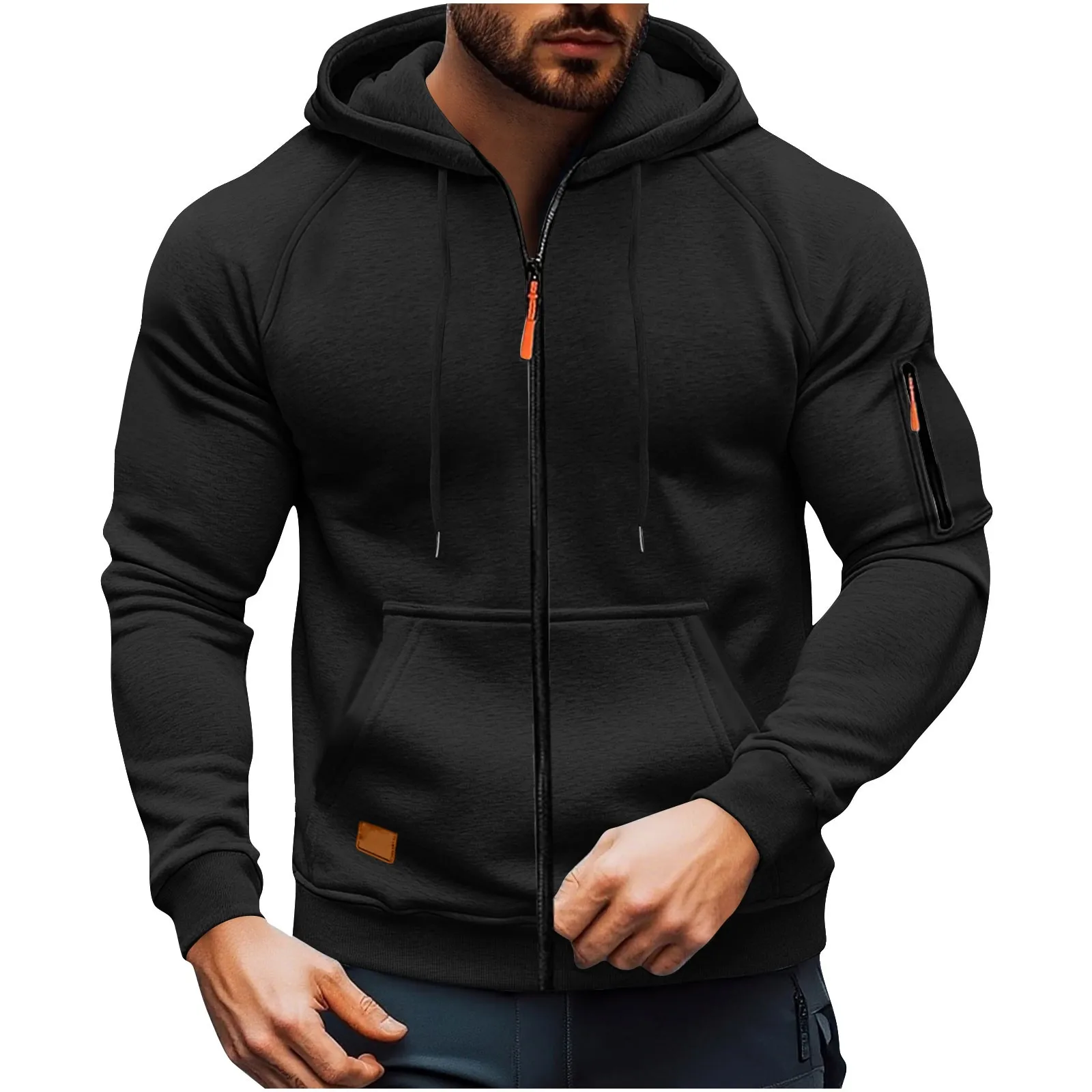 

Men's Sporty Casual Hoodie Sweatshirt with Multiple Pockets Autumn Winter Zipper Closure Comfortable Loose Fit Streetwear