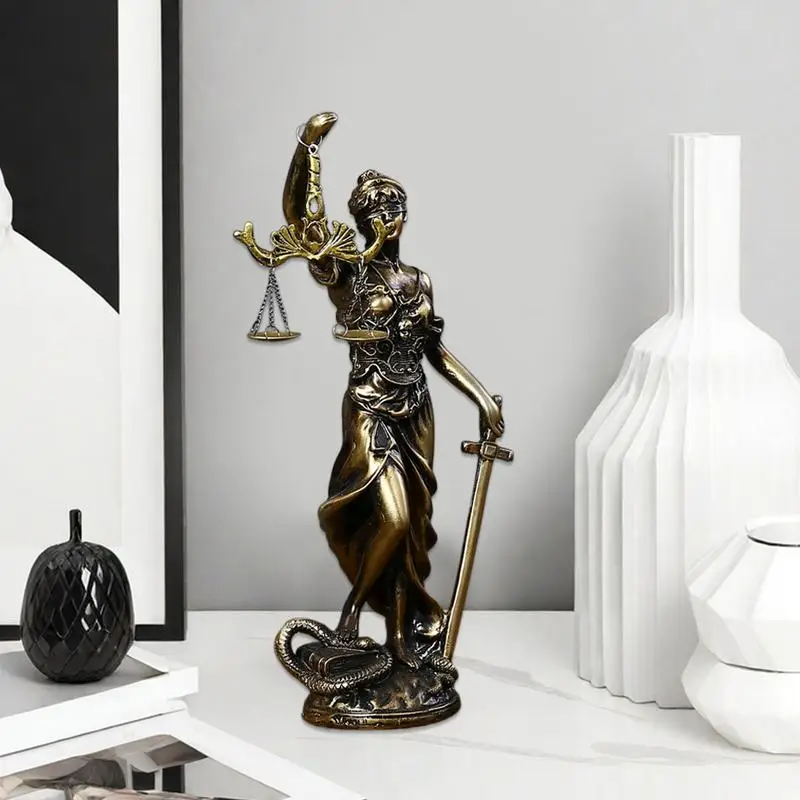 Resin Justice Goddess Artemis Figurines Miniatures Crafts Desktop Ornaments Desk Living Room Home Decoration Accessories