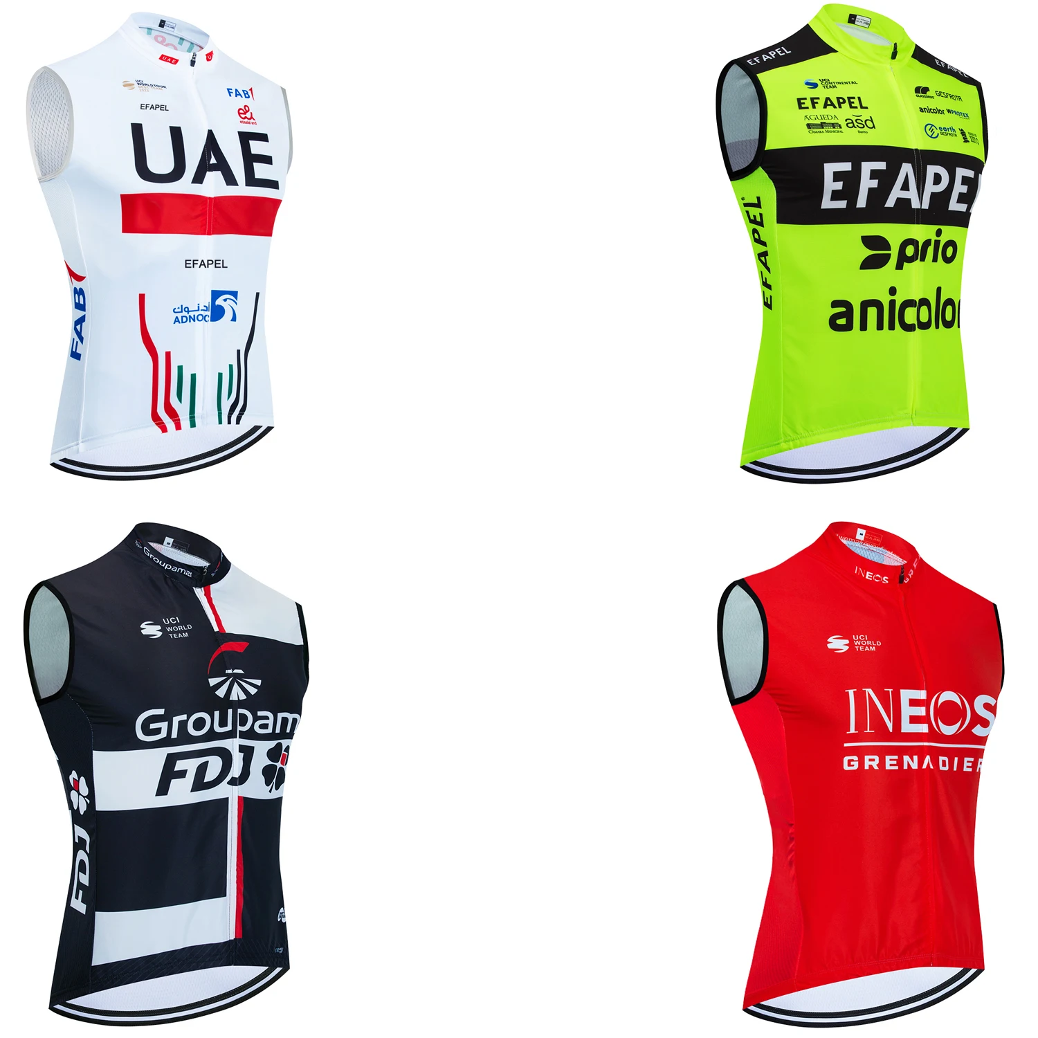 New INEOS Cycling Jersey Men 2024 UAE Team MTB Bike Windbreaker Vest Ropa Ciclismo Road Riding Sleeveless Bicycle Maillot Tshirt