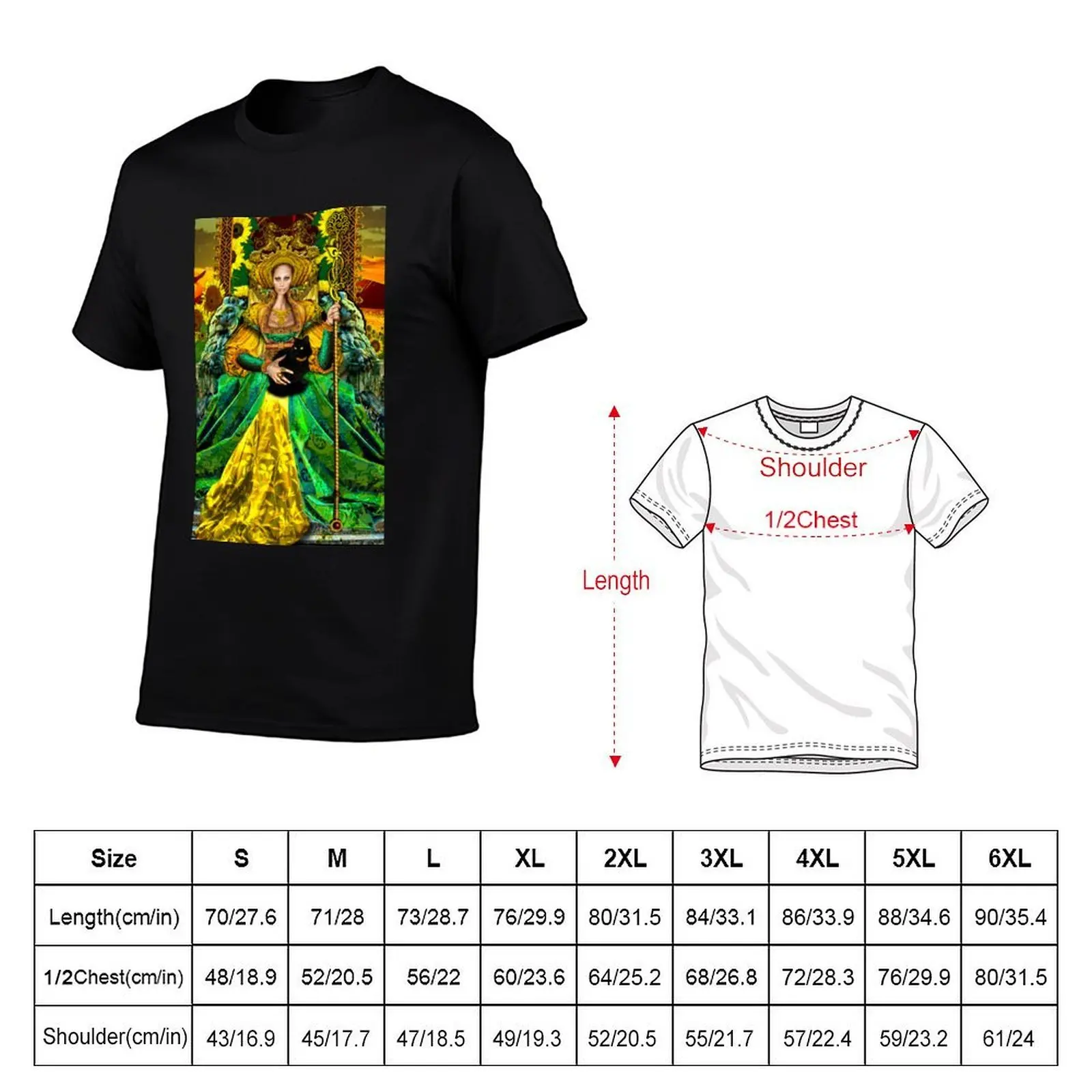 Queen of Wands T-Shirt man t shirts cotton t shirts cotton 100% black cotton t-shirt plain for man package T-shirt