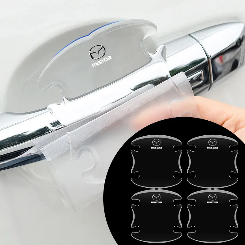 Car Door Transparent Strip Anti-Collision Protection Strip Protection Handle Sticker for Mazda CX5 CX30 2 3 Bk 6 Gg Valve Stems