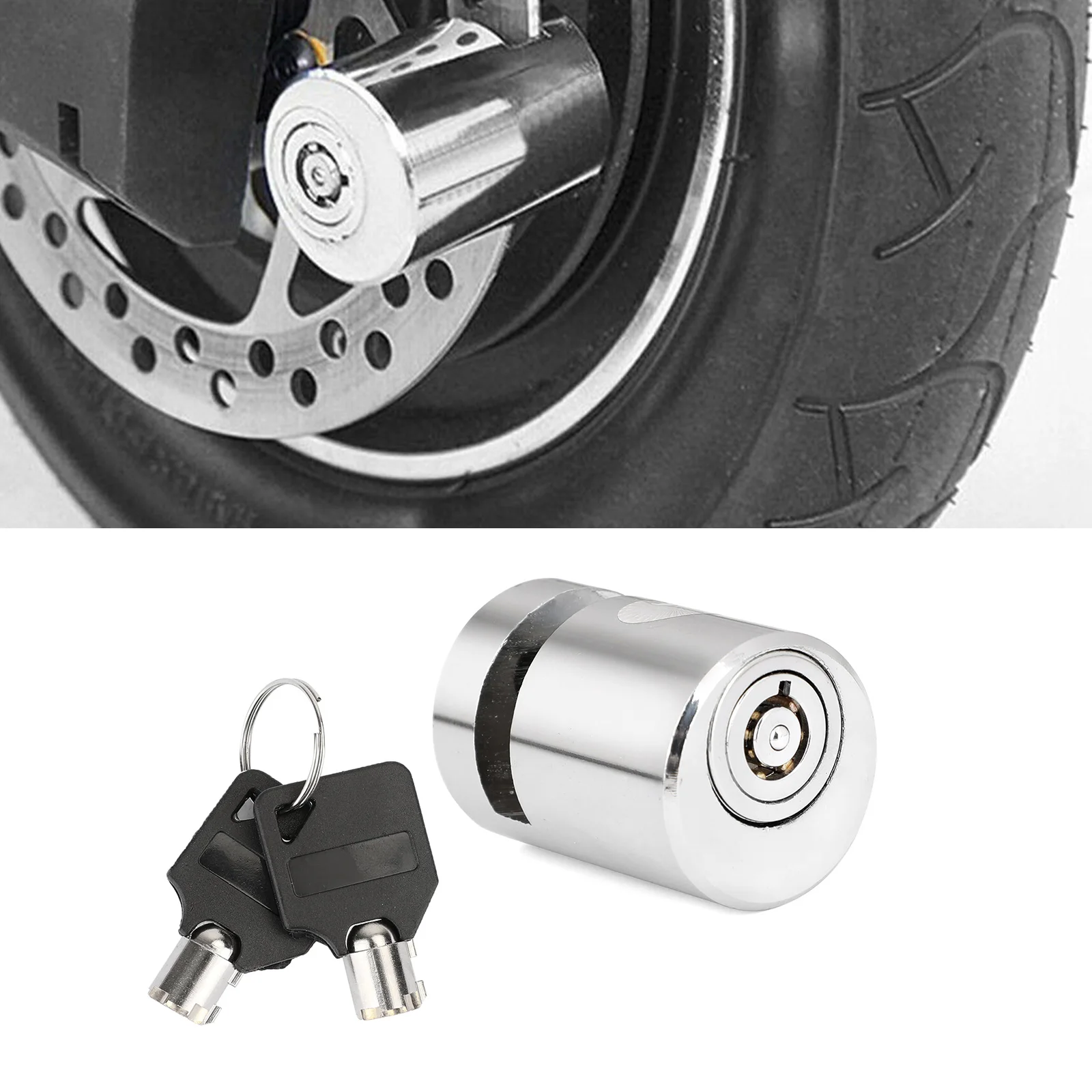 Areyourshop 1X Motorcycle Bicycle Bike Scooter SECURITY LOCK Portable Wheel Disc Brake Lock