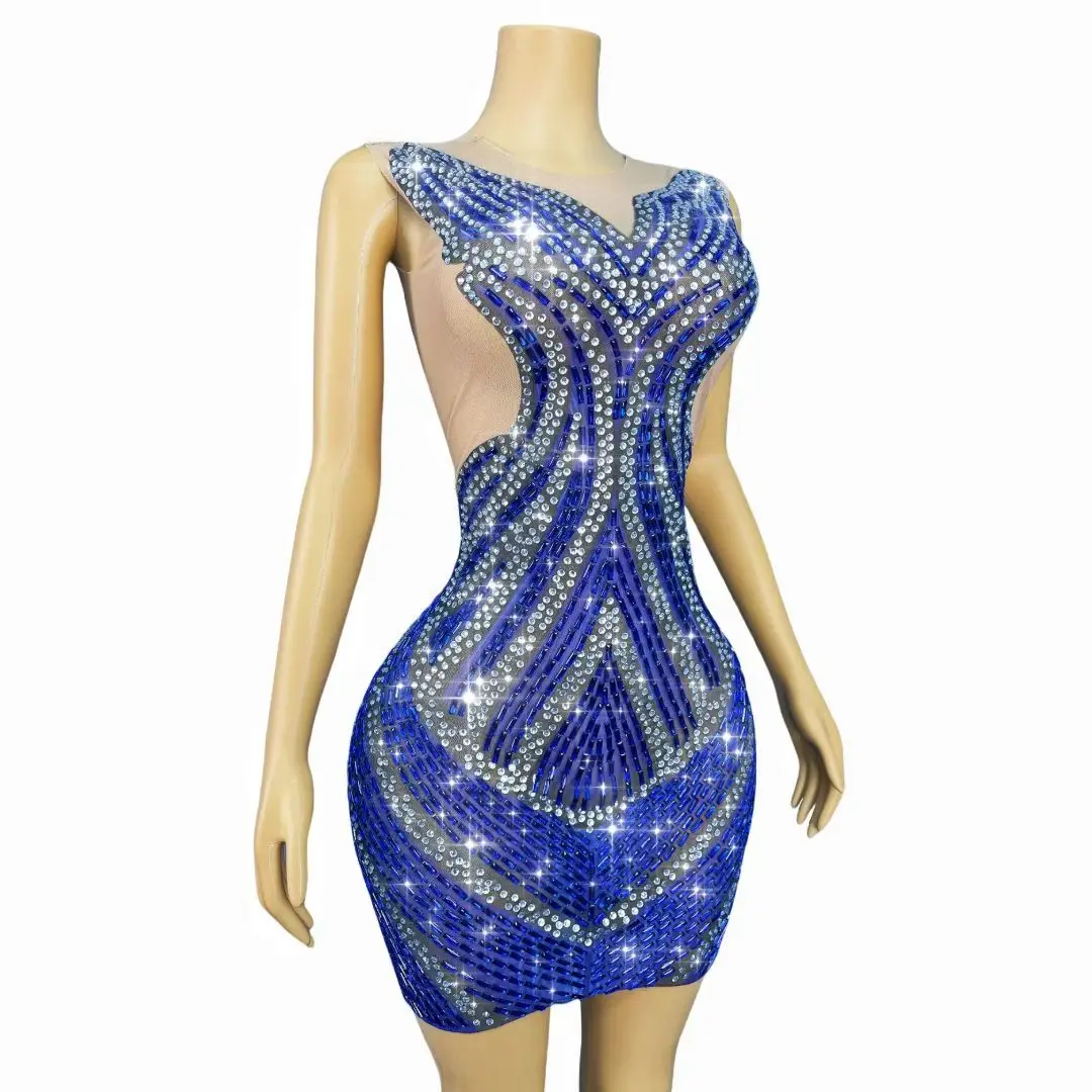 Yelan Luxe Dubai Avondjurk Diamant Perspectief Mesh prom jassen Diner Verjaardag Cocktail Party Jurk Prestaties Jurk