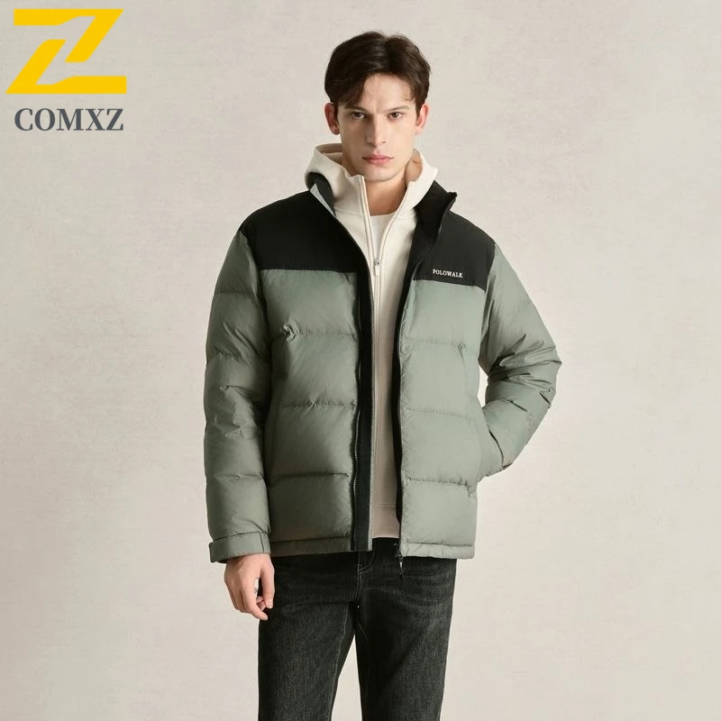 

COMXZ Men Bread Jackets Winter Warm Travel Snow Windproof Comfortable Ski Puffer Jacket Stylish Street Minimalist Padding Coat
