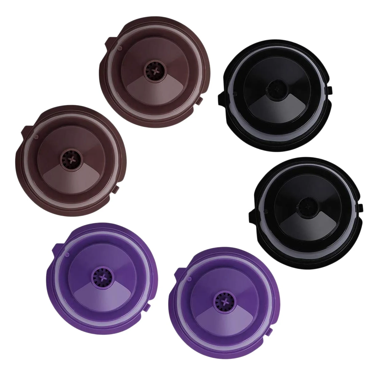 Hot Selling 6 Pcs Reusable Colorful Coffee Filter For Dolce Gusto Refillable Coffee Capsules Coffee Capsule Shell Filter