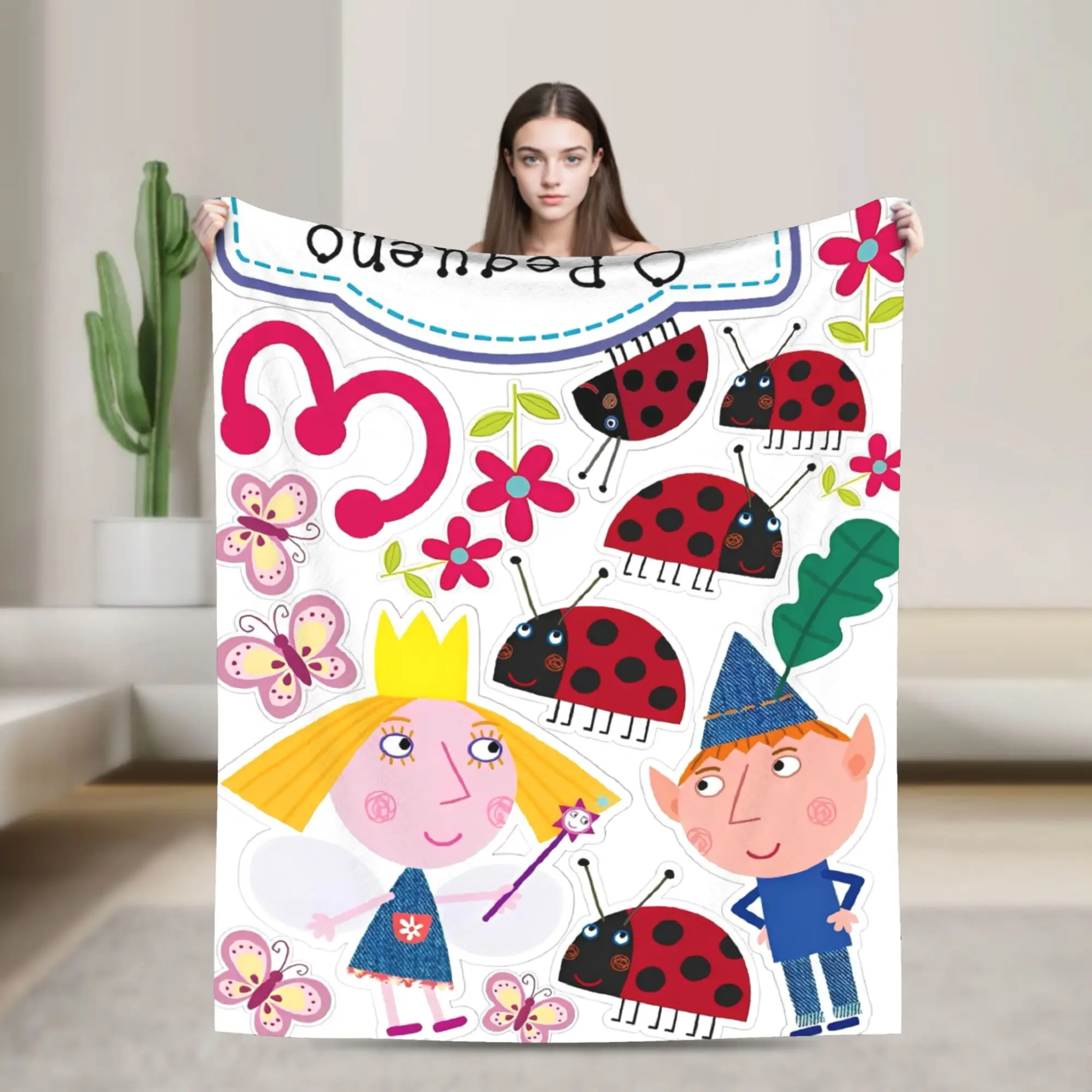 B-Ben And H-Holly's Little Kingdom Sparks Blanket Velvet  Lightweight Throw Blanket for Bedroom Sofa Bed Rug
