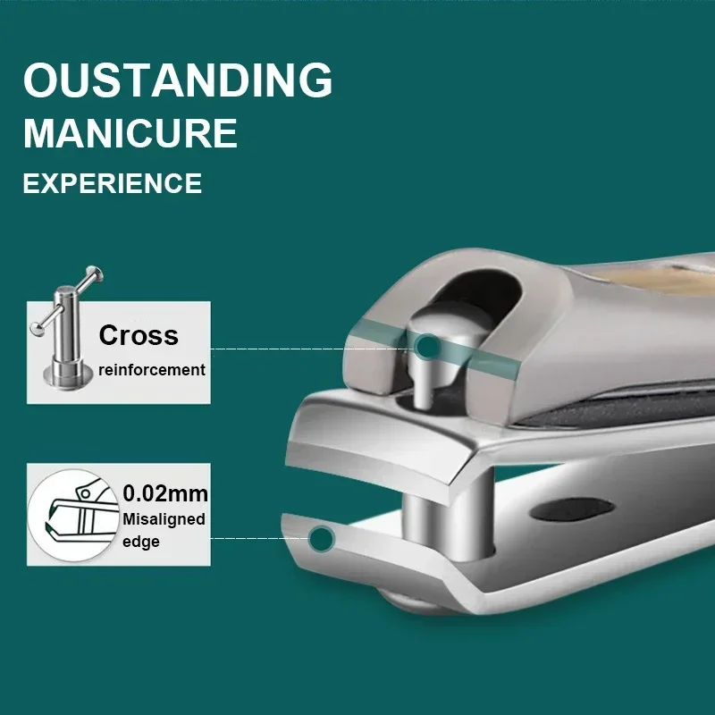 مسمار كليبرز مسمار المتقلب باديكير مقص الفولاذ المقاوم للصدأ مكافحة سبلاش أظافر القاطع أدوات مانيكير تصميم بيونيك #4
