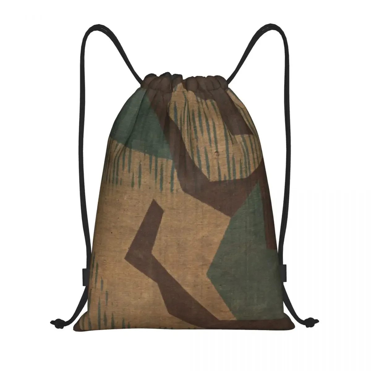 Splintertarn German WW2 Camouflage Drawstring Bag Foldable Sports Gym Sackpack Military Army Tactical Camo Storage Backpacks