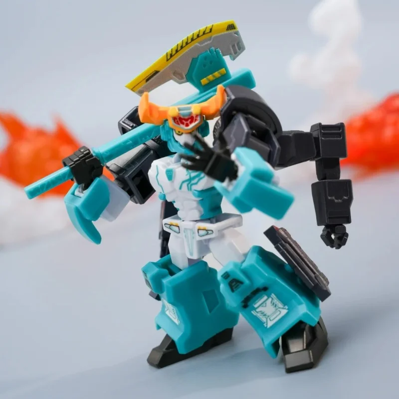 SEMBO BLOCK Metal Card Bot 2 Assemble Building Block Figure Blue Cop Mega Teuleokeo Mega Ambler Model Ornament Toy Gifts view 2