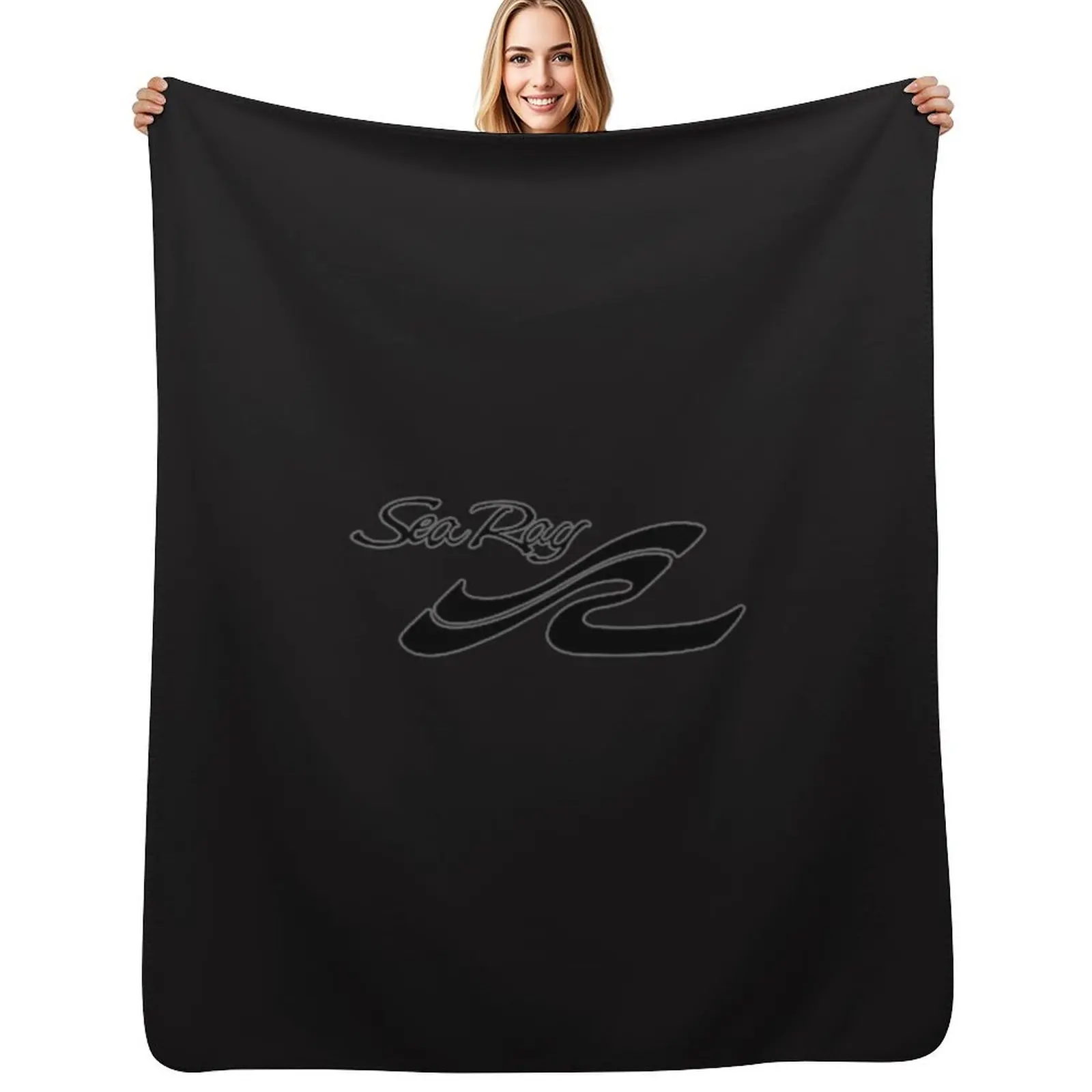 Sea Ray Boat Black Logo Essential Throw Blanket Stylish Couch Blanket for Home Living Room