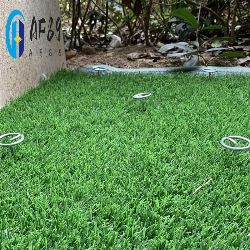 

AF89-100Pcs 6Inch Garden Staple Anti-Rust Galvanized Garden Stakes Circle Top Landscape Pins Ground Cover Fabric Stakes