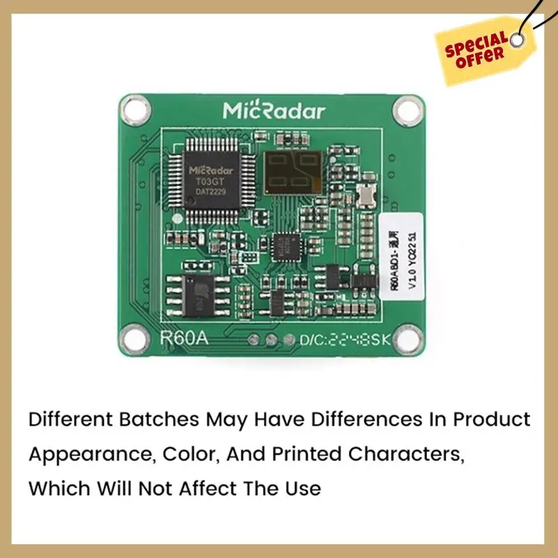 Стабильная производительность-1 шт. R60ABD1 60G Радар миллиметрового диапазона Дыхательный модуль Радарный модуль мониторинга сна Многофункциональный порт