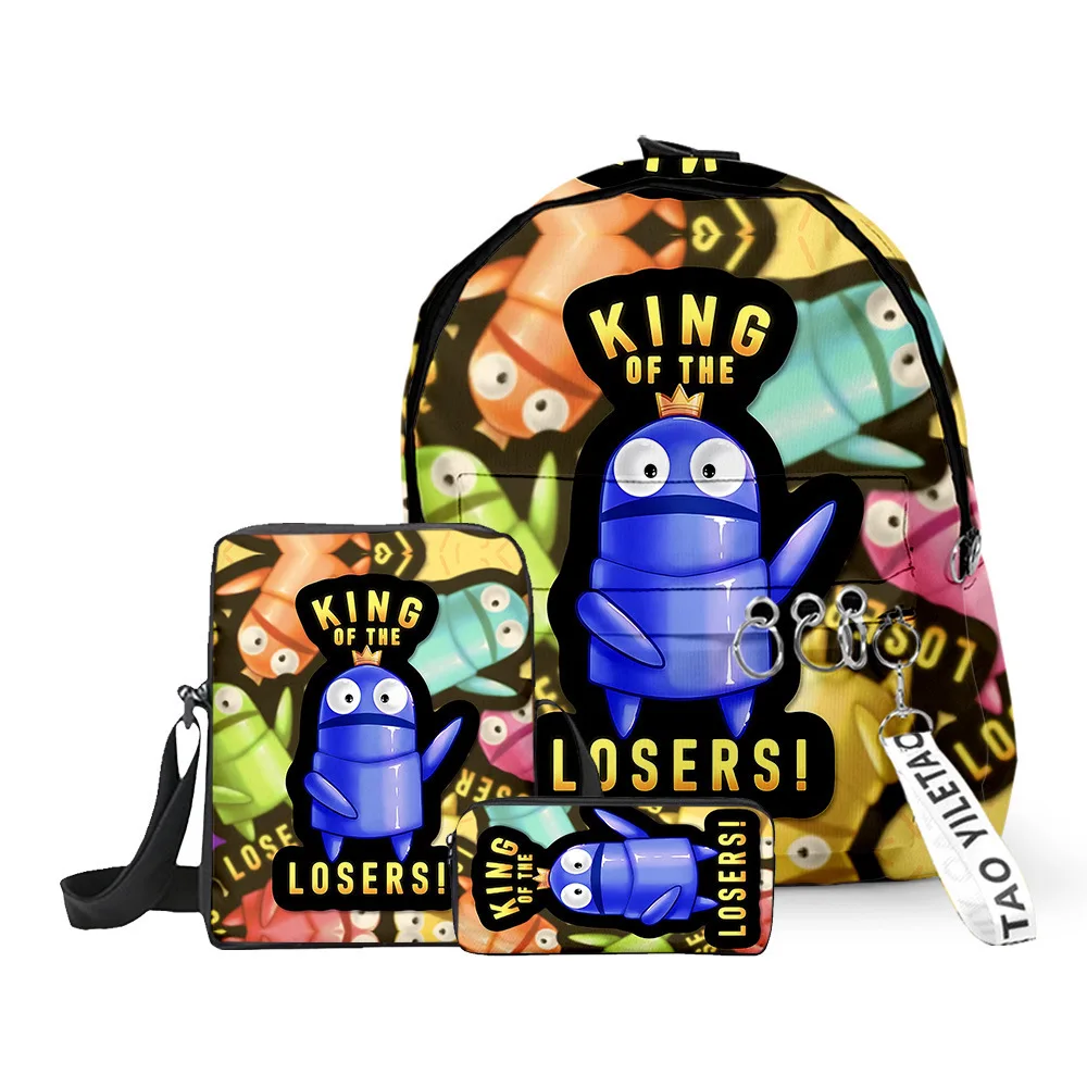 กระเป๋าแฟชั่นเด็ก รุ่นใหม่ ลาย R.E.P.O. แบบพิมพ์ 3 มิติ ชุด 3 ชิ้น/เซ็ต ประกอบด้วย กระเป๋าเป้สะพายหลังขนาดเล็ก กระเป๋าสะพายข้าง และกระเป๋าใส่ดินสอ