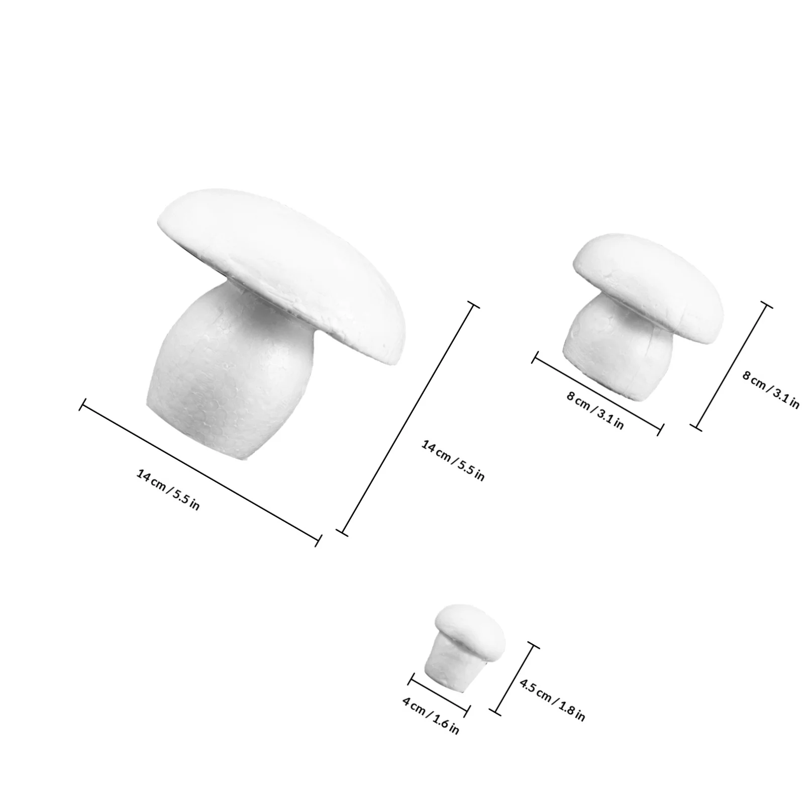 12Pcs Blank Foam Mushroom Models Unpainted DIY Craft Kids Painting Supplies for Garden Decor Foam for Crafts Kids DIY Supplies