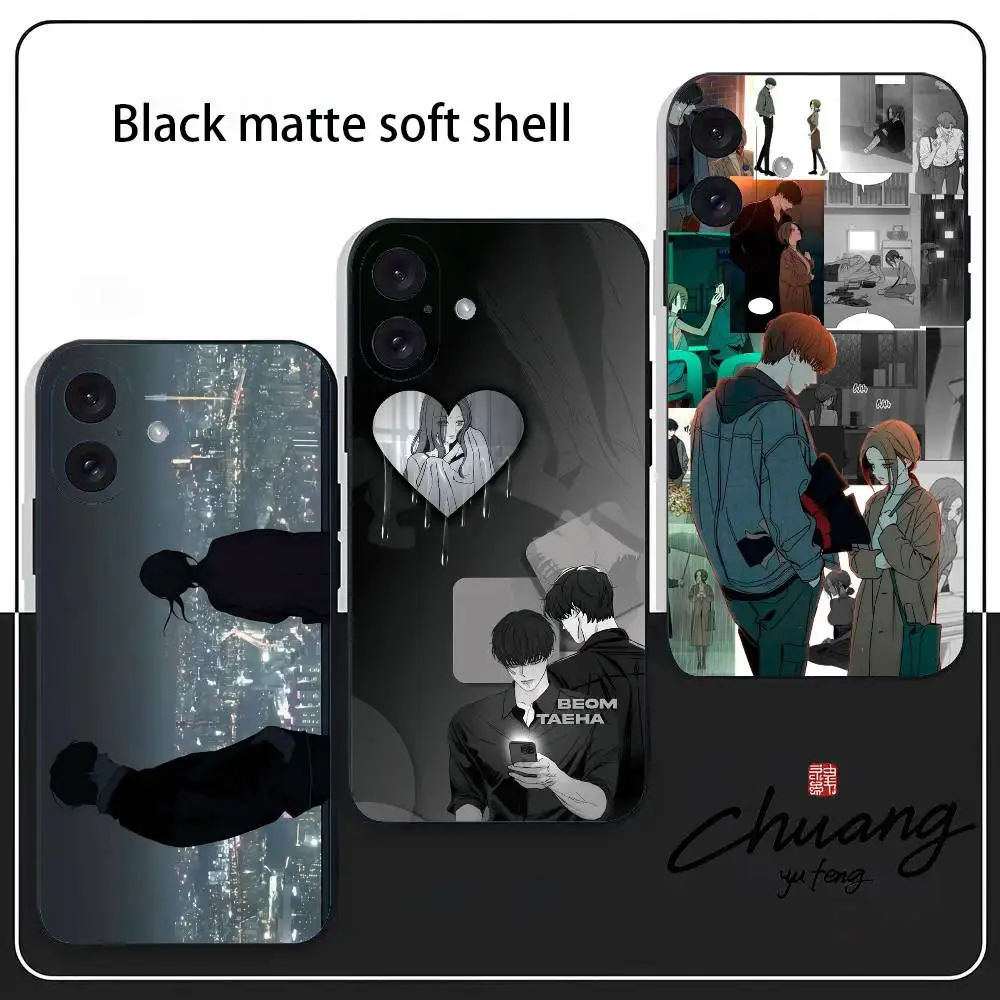 

Anime Tears On A Withered Flower Phone Case Stylish Black Matte TPU Case For IPhone 11-16. Anti-Slip And Wear-Resistant