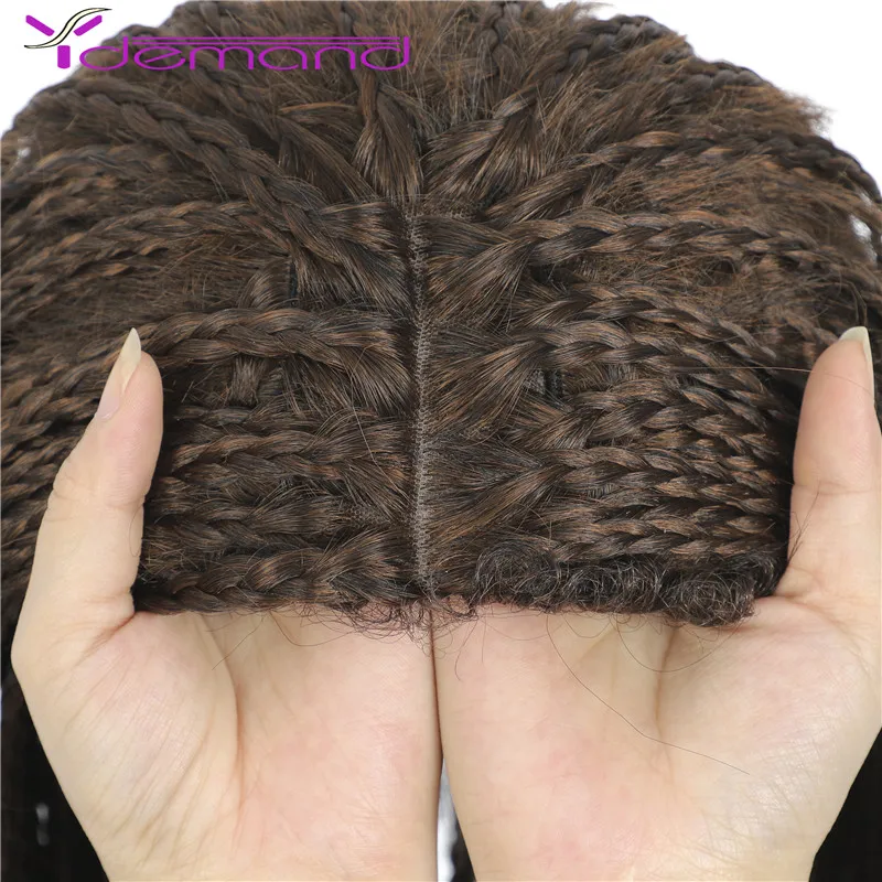 Y Demand Wig With Box Braidings Long T1B/27# & Headband Braids Afro Wig Two Tone Braid Synthetic Wigs for Women Heat Resistant