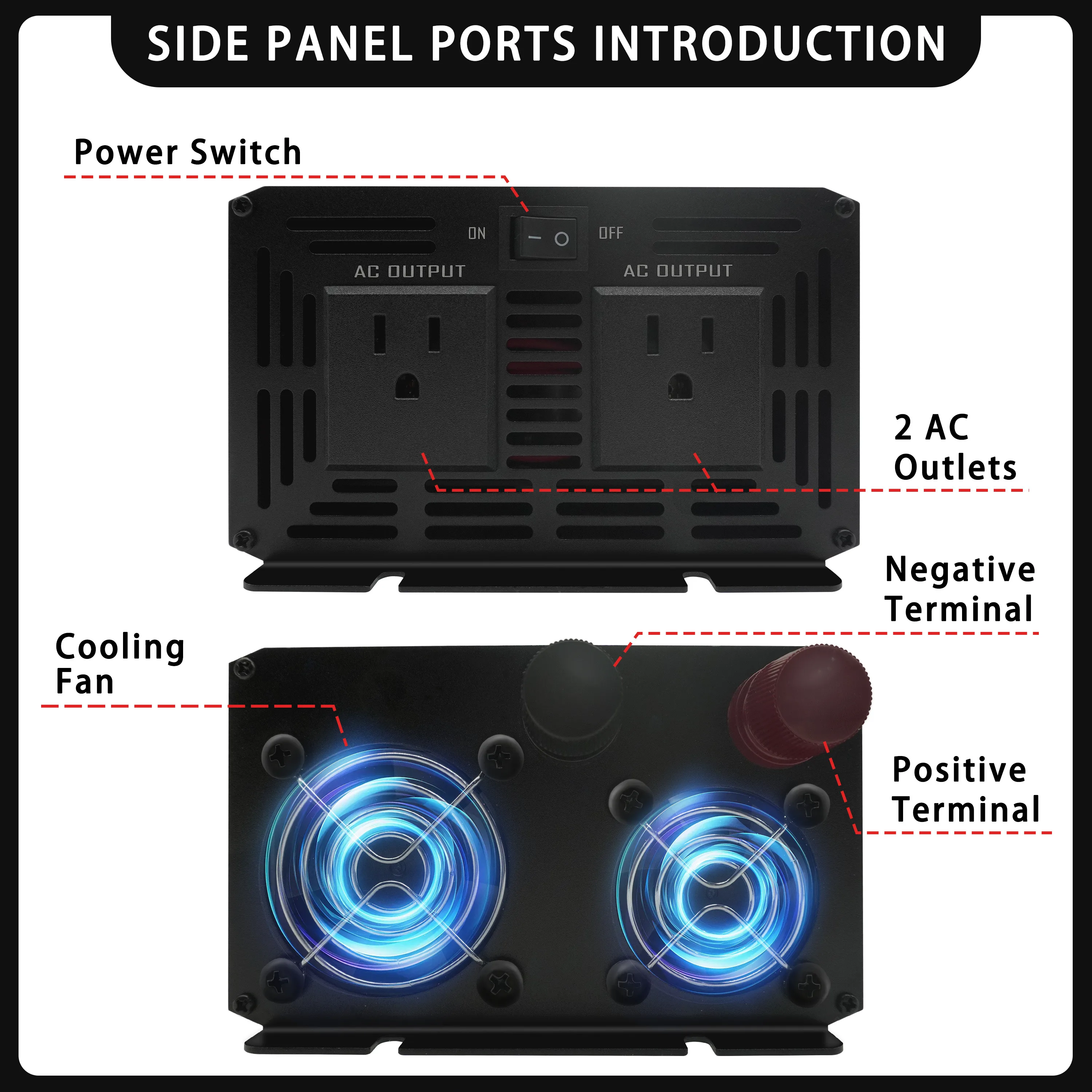 4000W Pure Sine Wave Inverter 12V 110V DC 12v/24v To AC 110v Voltage Converter Car Solar Power Inverter