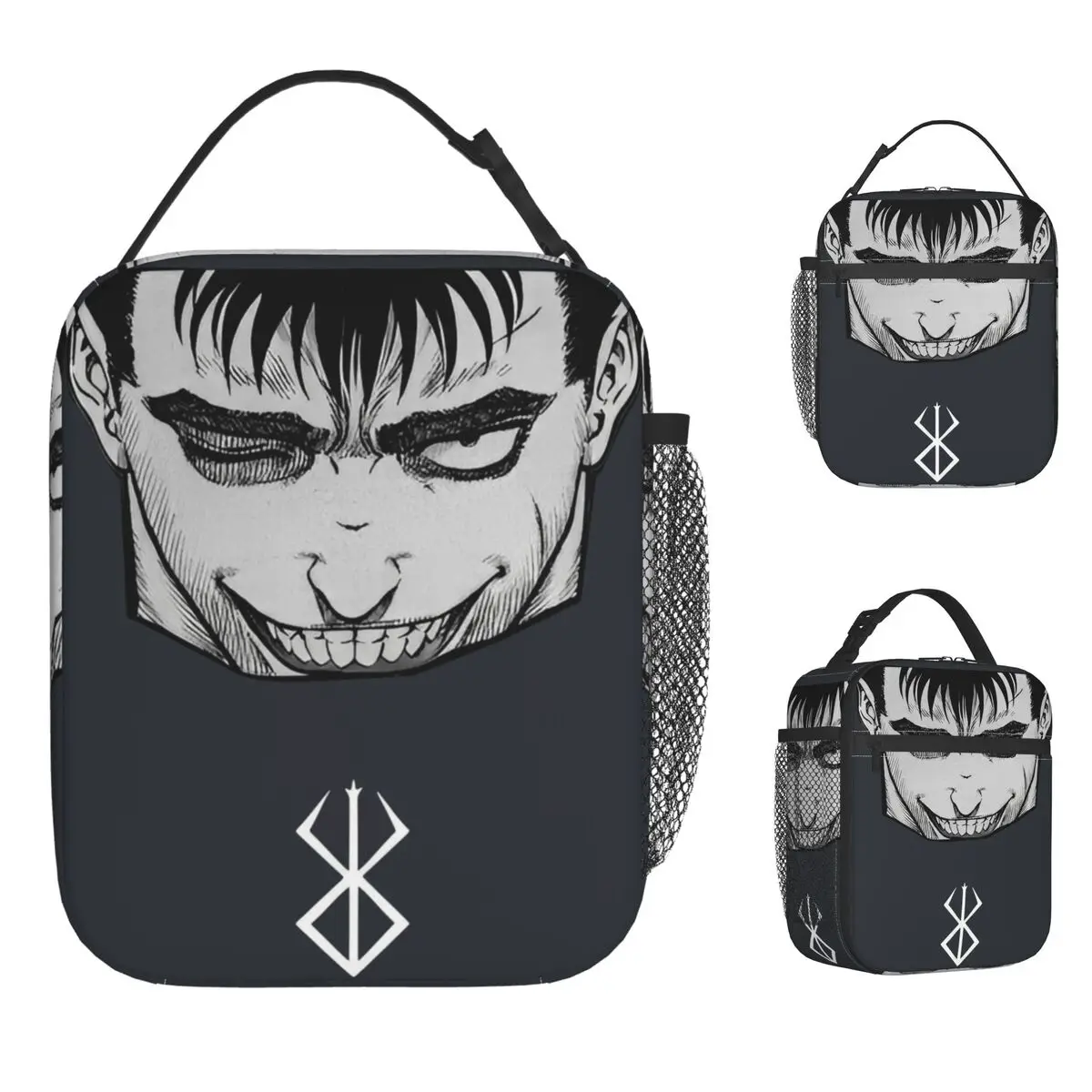 

Japanese Anime Berserk Lunch Bag Guts Cool Manga Portable Insulated Lunch Box Women Picnic Cooler Bag Oxford Tote Food Bags
