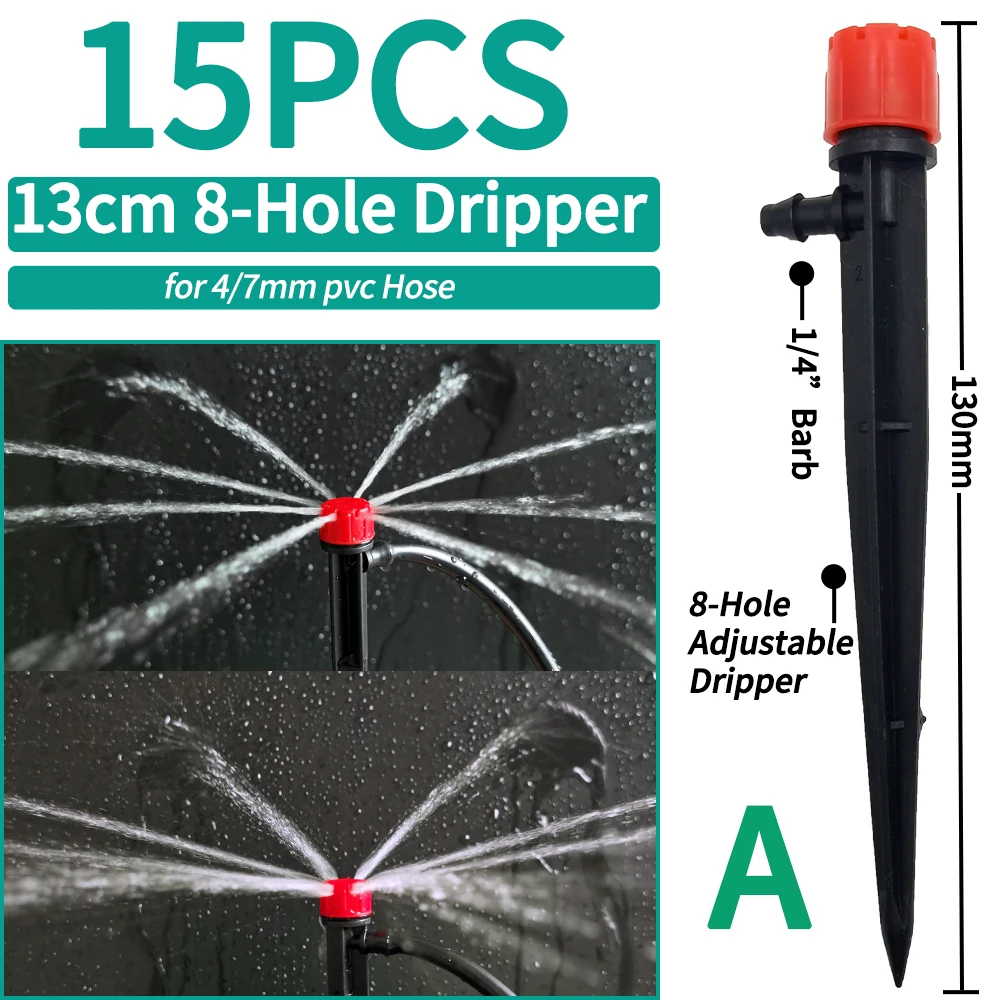 OASIS Gewächshaus Bewässerung Sprinkler Tropfbewässerung Garten Einstellbare Nebel Emitter Stake Micro Spray Rotierende Düse – Detail 6