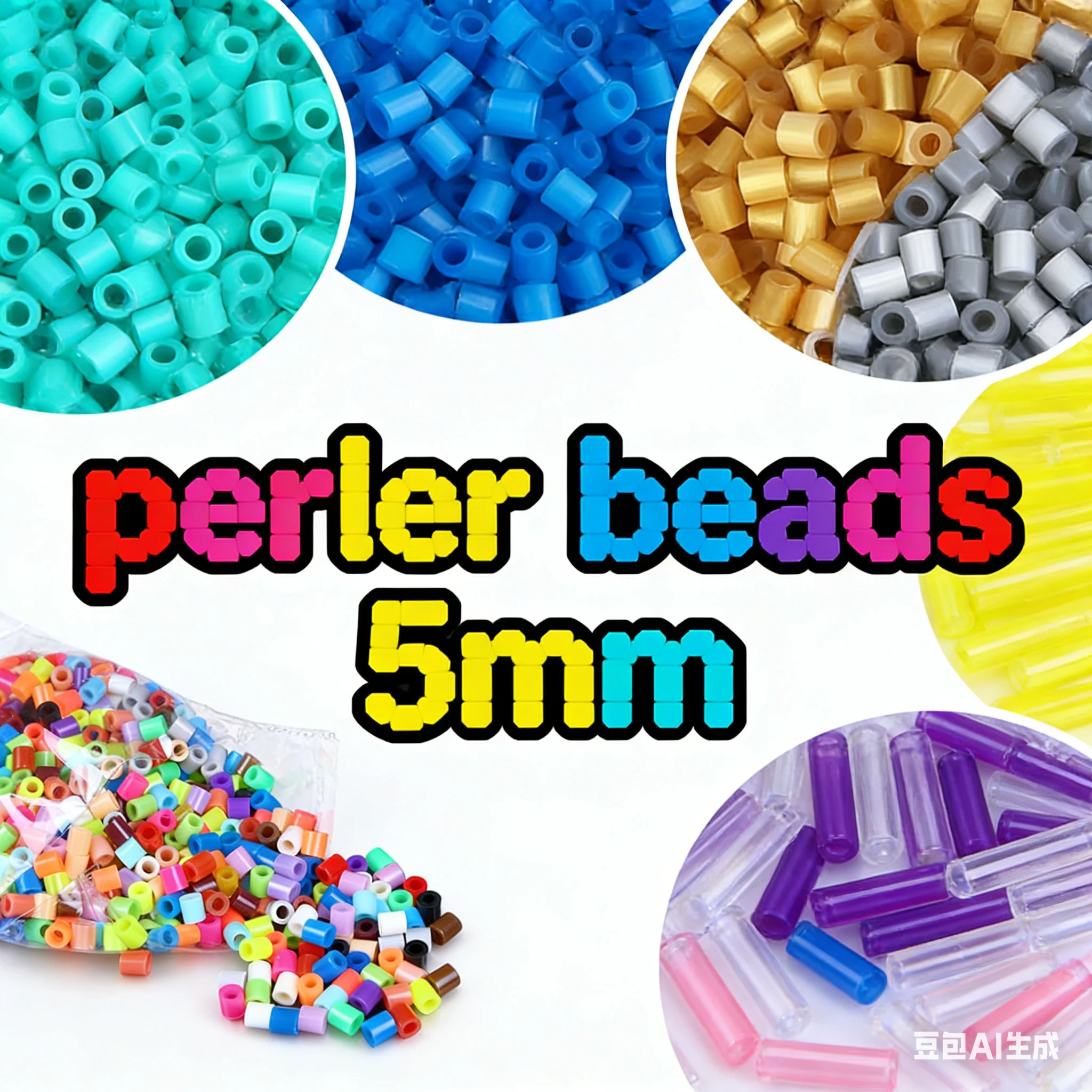 

500 шт. 5-миллиметровых бусин HAMA Perler для творчества детей: развивающие игрушки, головоломки, 3D-пазлы из бусин для утюжки