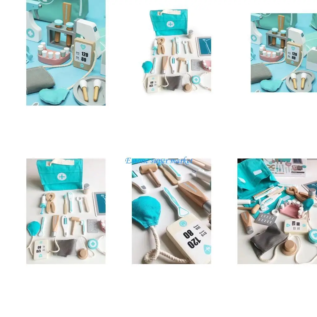 مجموعة ألعاب طبية محاكاة 090B مع ميزان حرارة للحمى، مجموعة هدايا للحفلات للفتيات والأولاد #1