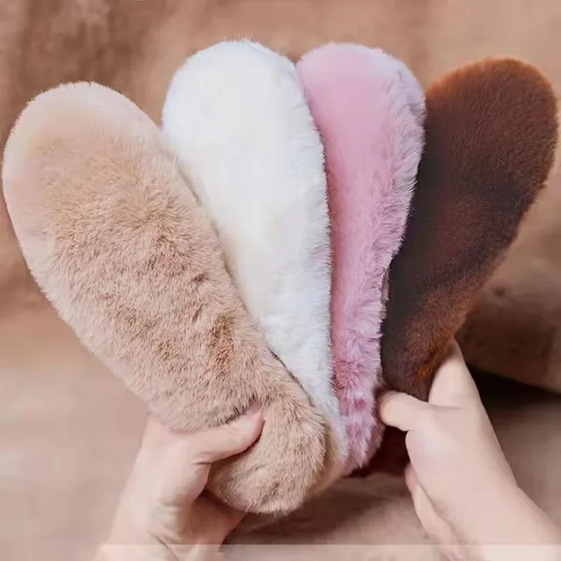 1 Pair Plush Insole Cotton Insole Imitation Rabbit Fur Insoles Winter Men Women Warm Soft Thick Warm Breathable Shoe Accessories