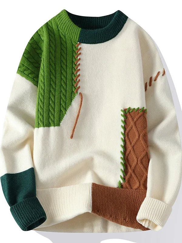 

Loose round Ne Base Knit Sweater Men's Comfortable Long Sve Casual Sweater Knitted Basic Layering irt European Sle