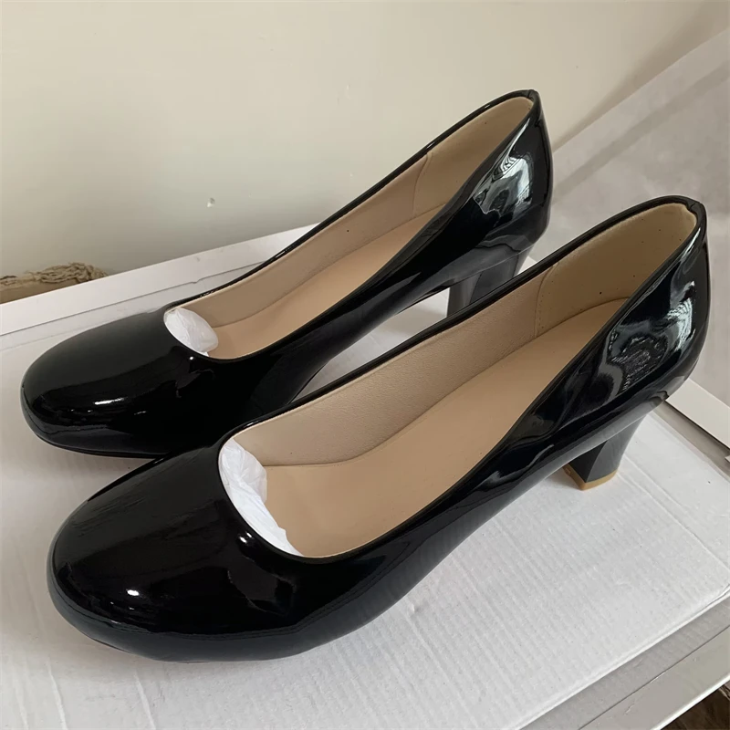 Women's Thick High Heels Large Size 47 Pumps PU Leather Casual Black White Red Nude Heeled Office Wedding Shoes Classic Comfort - AliExpress 322 Women's Thick High Heels Large Size 47 Pumps PU Leather Casual Black White Red Nude Heeled Office Wedding Shoes Classic Comfort - AliExpress 322