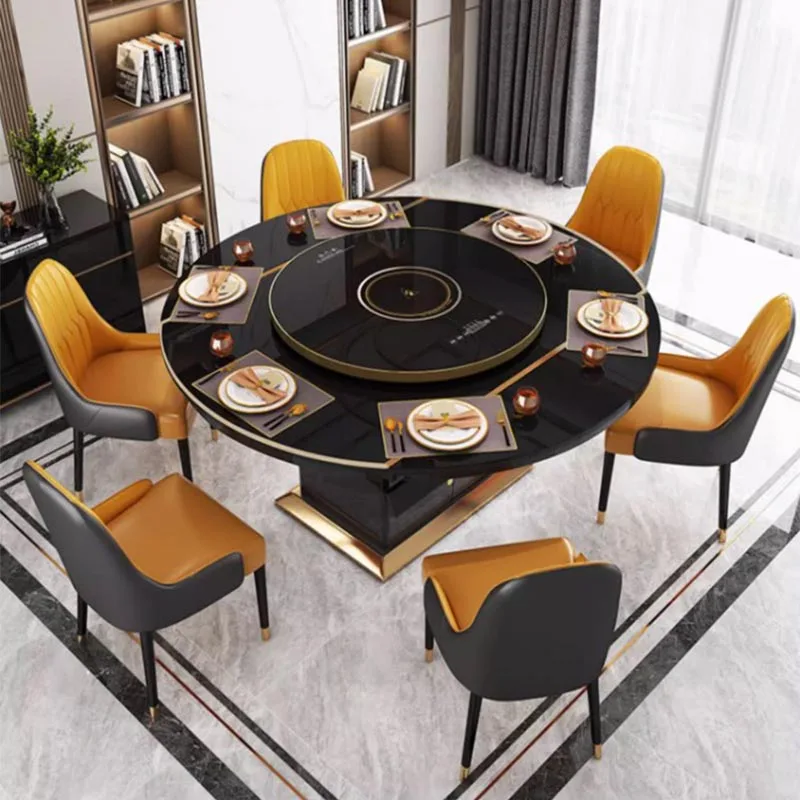 

Multifuctional Event Modern Table Kitchen Unique Nordic Round Folding Dining Table Mobile Luxury Mesa Comedor House Accessories