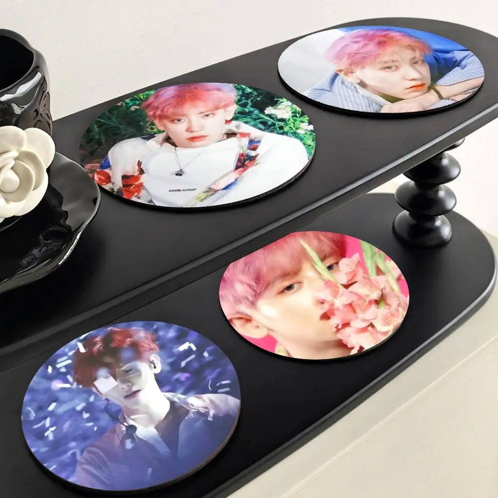 Chanyeol Park Chan-yeol Kpop Exo Wooden Coasters Heat Resist
