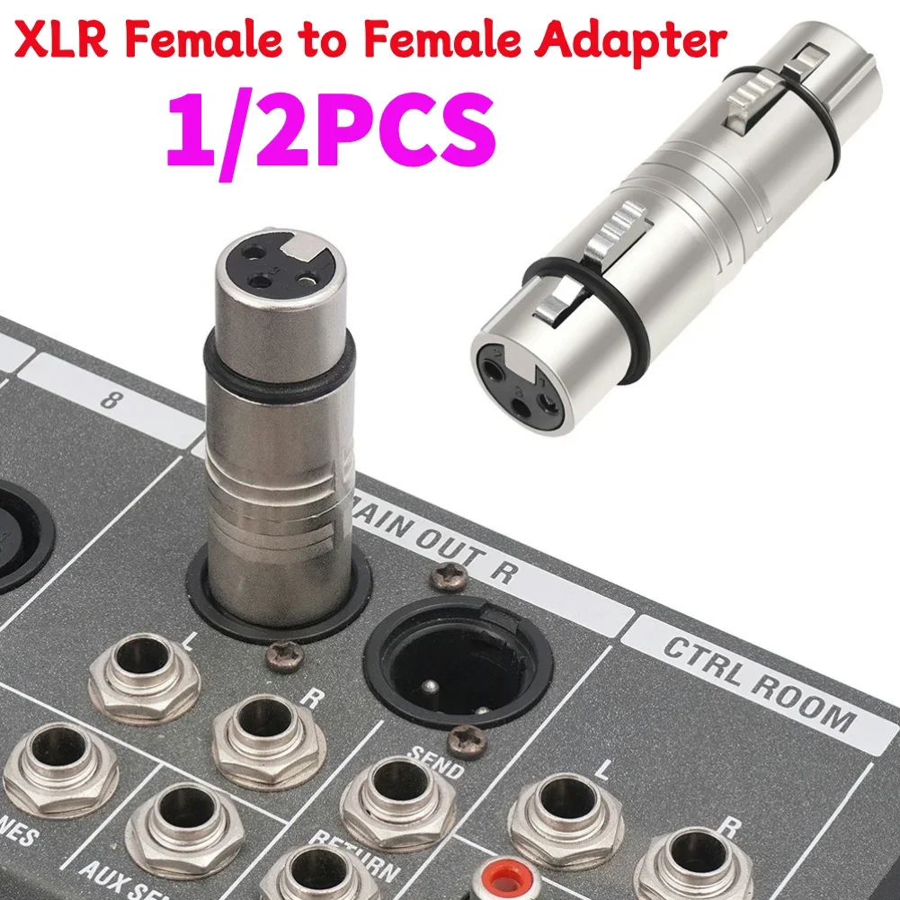 XLR Female To Female Adapter XLR 3 Pin To 3 Pin Microphone Line Adapter Audio Microphone Adapter Connector for Mic Mixer