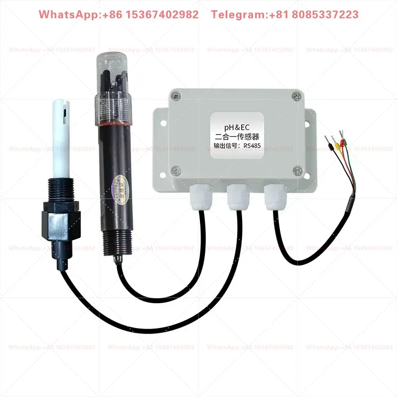 RS485 pH EC transmitter ph conductivity meter 2 in 1 sensor Modbus RTU industrial wastewater electrode Agriculture aquaculture