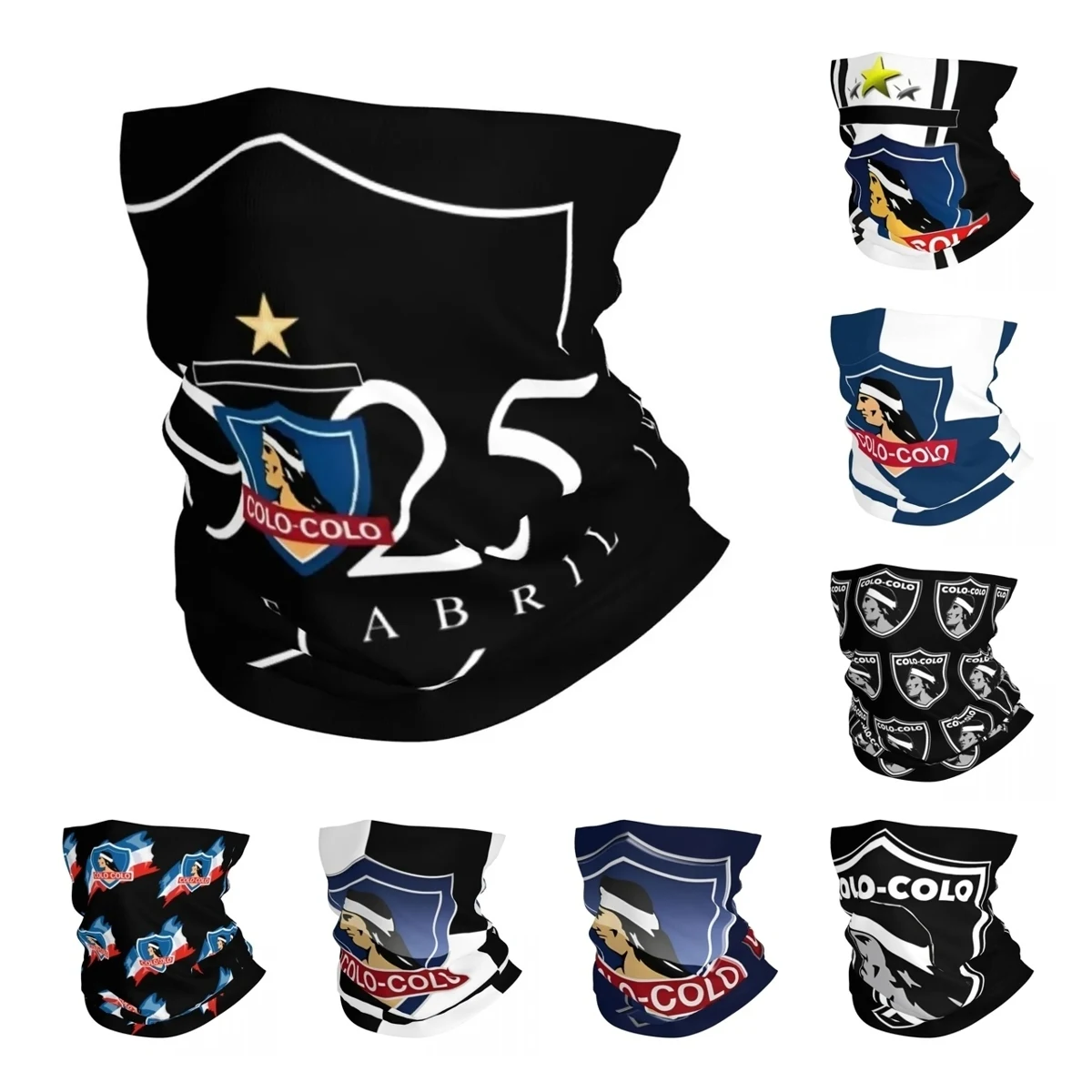 Colo-Colo Campeon Bandana cubierta para el cuello impreso Chile fútbol cara bufanda pasamontañas cálido deportes al aire libre Unisex adulto invierno