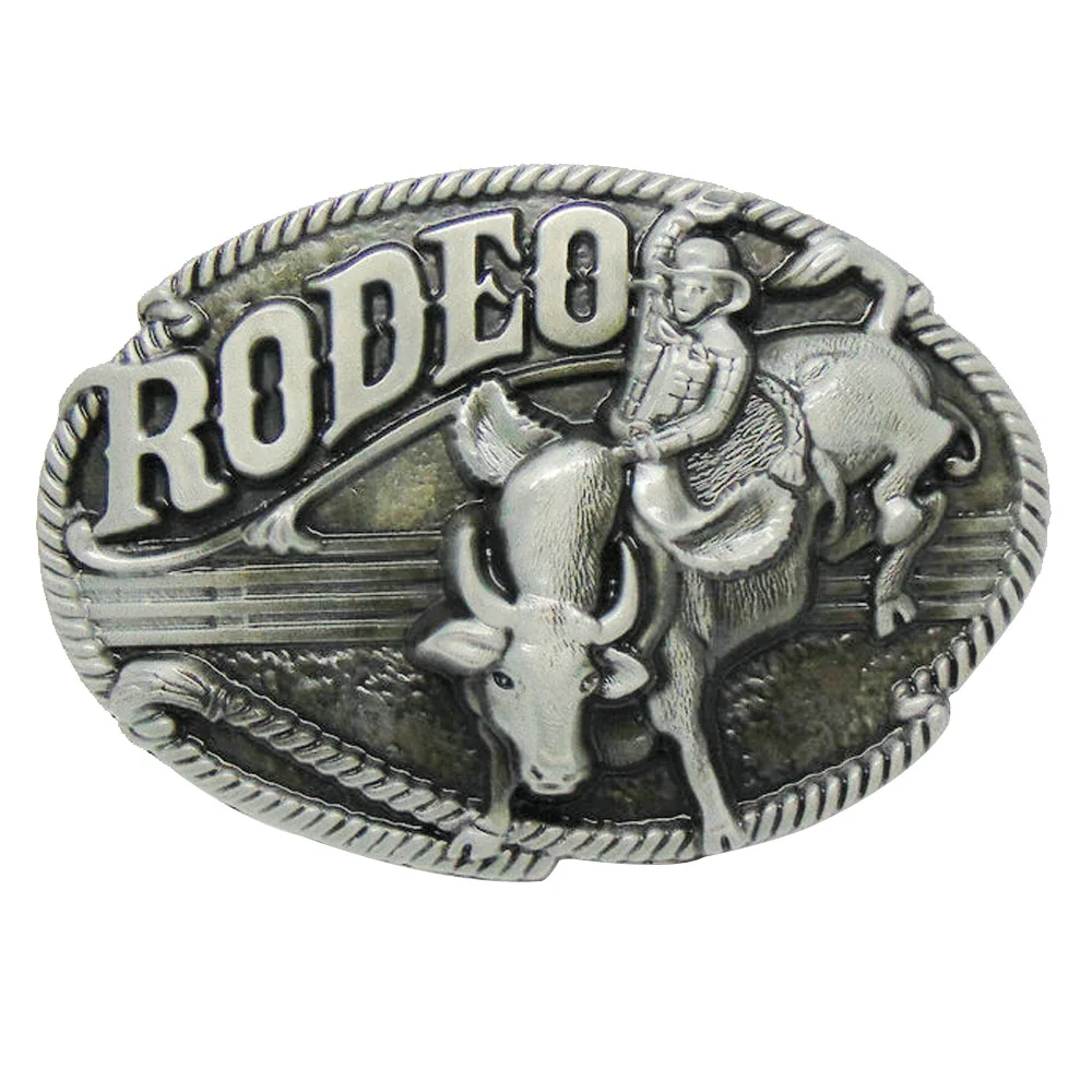 Cheapify-hebilla de cinturón de Metal para hombre, diseño de Rodeo de vaquero del Oeste, aleación de Zinc, 40mm, envío directo