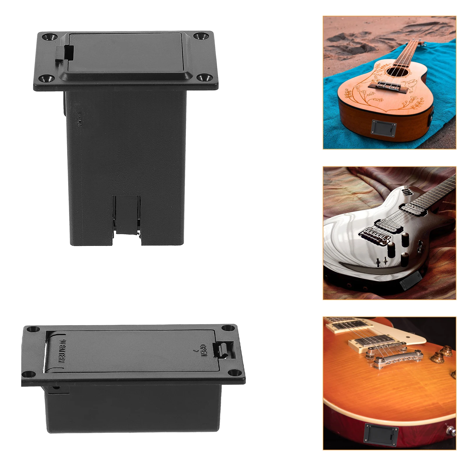 

4pcs Guitar Holder Plastic Pickup Case For 9V Bass Accessories Replacement Storage Box Guitar Parts Lightweight