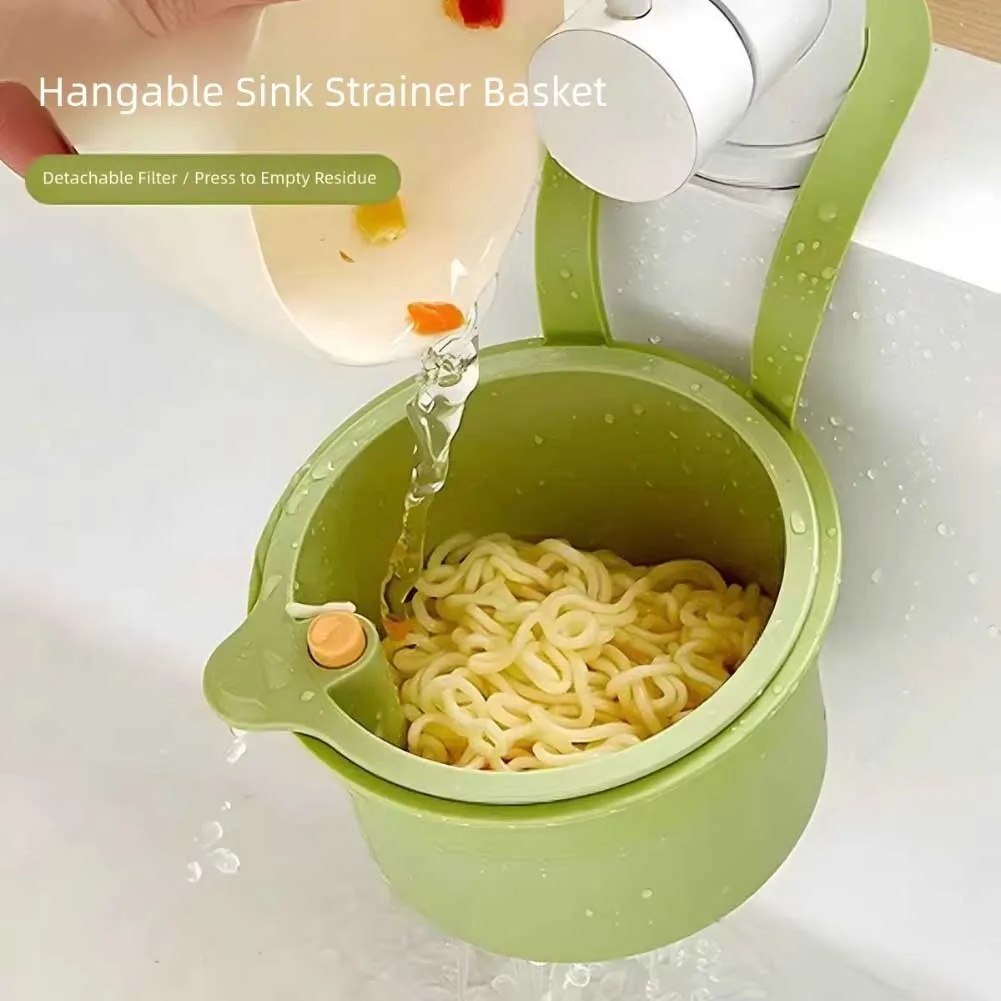 Sink Strainer Removable Silicone with Snap Button Food Filter for Kitchen Sinks Wall Mountable Fruit Wash Basket