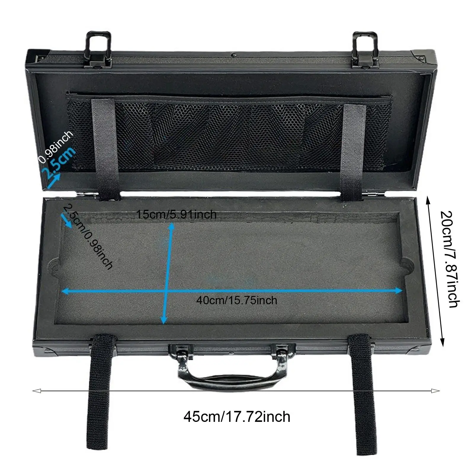 Hard Case for Keyboard, Waterproof Padded Keyboard Bag Protector Aluminum Wireless External Keyboard Travel Case Handbag (Black)