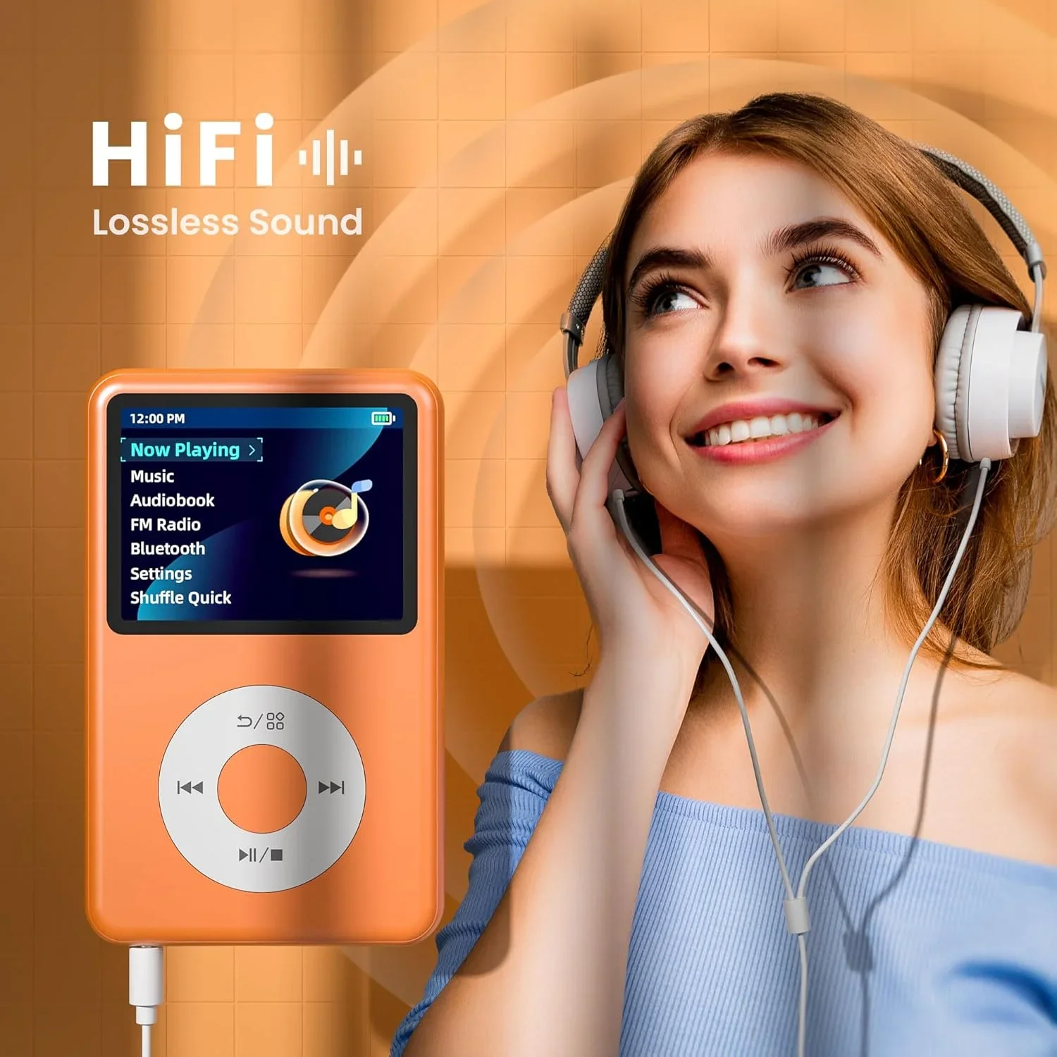 مشغل Mp3 سعة 128 جيجابايت من INNIOASIS مزود بتقنية البلوتوث، ومشغل موسيقى محمول مع فيديو وراديو ومشغل Hifi ومفاتيح آي بود التي تعمل باللمس