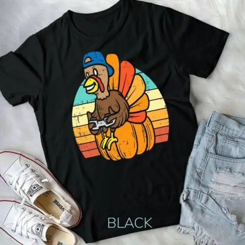 Gamer Turkey Pumpkin Retro Thanksgiving Video Games Unisex T-shirt