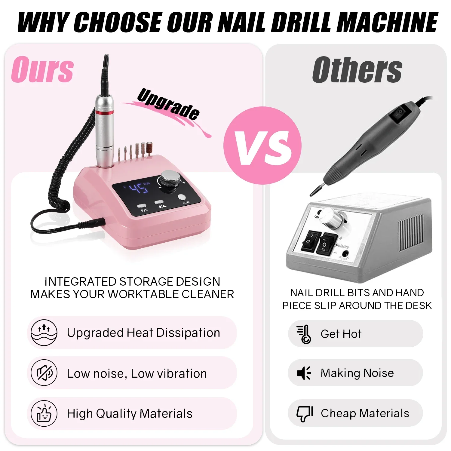 45000 Rpm Elektrische Nagelboormachine Voor Nagels Elektrische Vijl Hd Display Metalen Manicure Pen Professionele Nagel Draaibank Schuurmachine