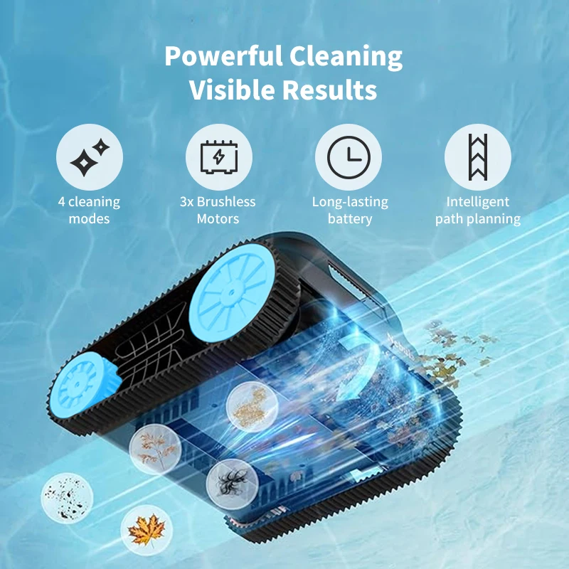 Smart Control Cleaning Cordless Vacuum Wall Mounted Automatic Pool Swimming Accessory Robotic Cleaner Robot
