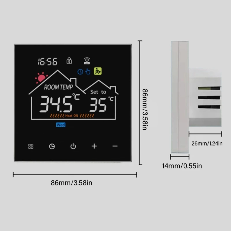 Y6GD Intelligent Termostato Controlador temperatura Termostato programável semanal 16A
