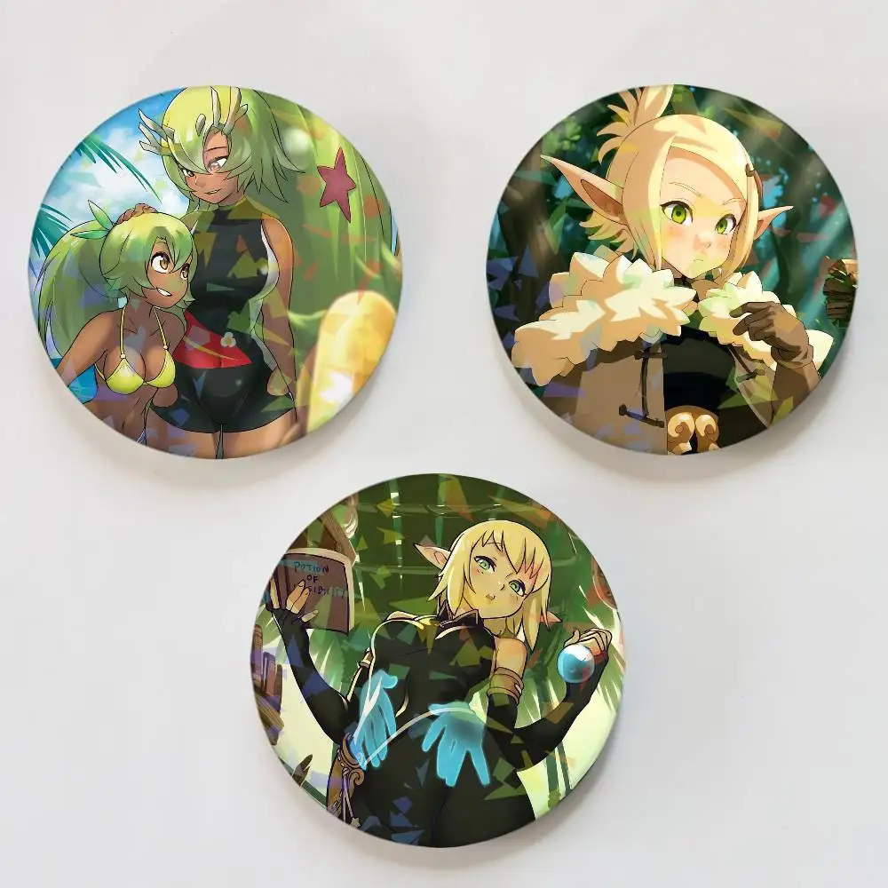 Game W-Wakfu Round Exquisite Laser Badge Brooches Creative Pins For Clothes Hat Backpack Gift Accessories