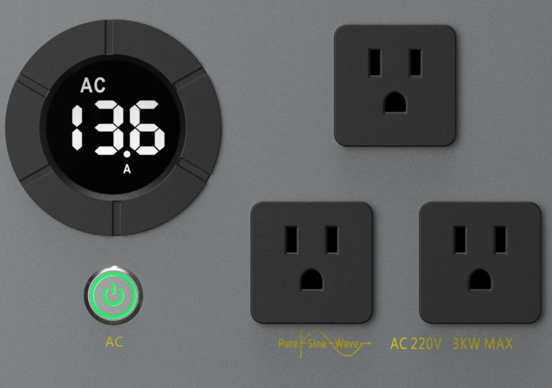 1KW 1.5KW 2KW 3KW 4KW 5KW Portable Emergency Power Supply 110/220V AC Outlet DC12/24V Solar Energy Storage Outdoor Power Station