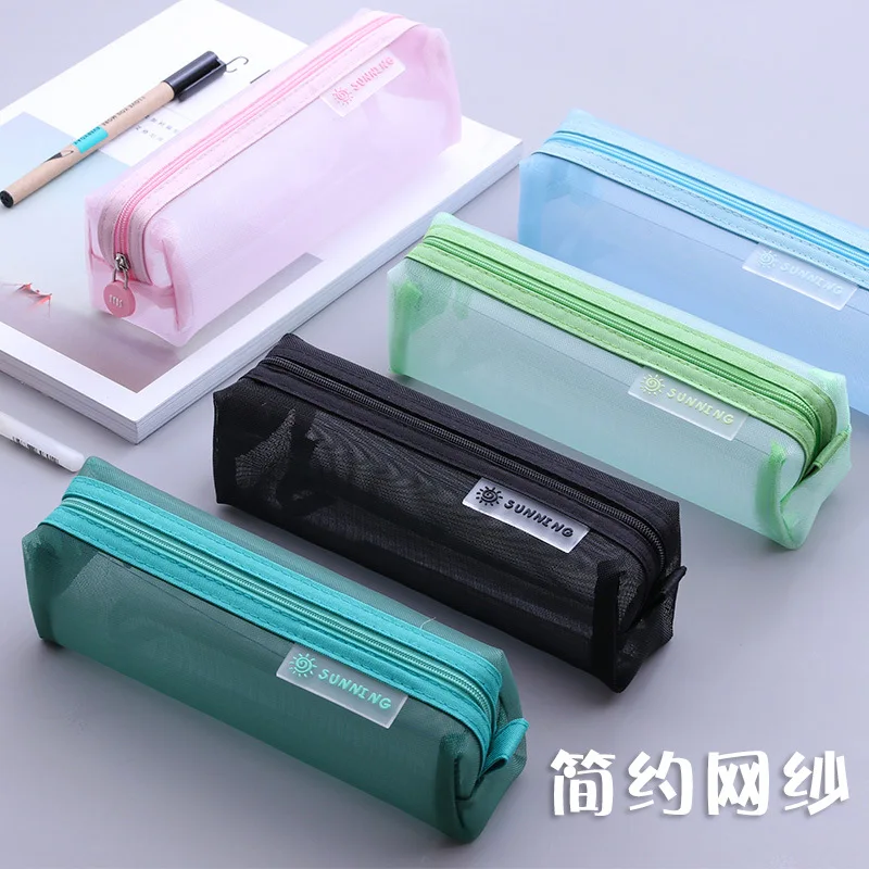 

Cute Korean Japanese Transparent Gauze Pencil Bag Pencilcase Kawaii Kit Boxes Cases School Stationery Stationary Girls Supplies