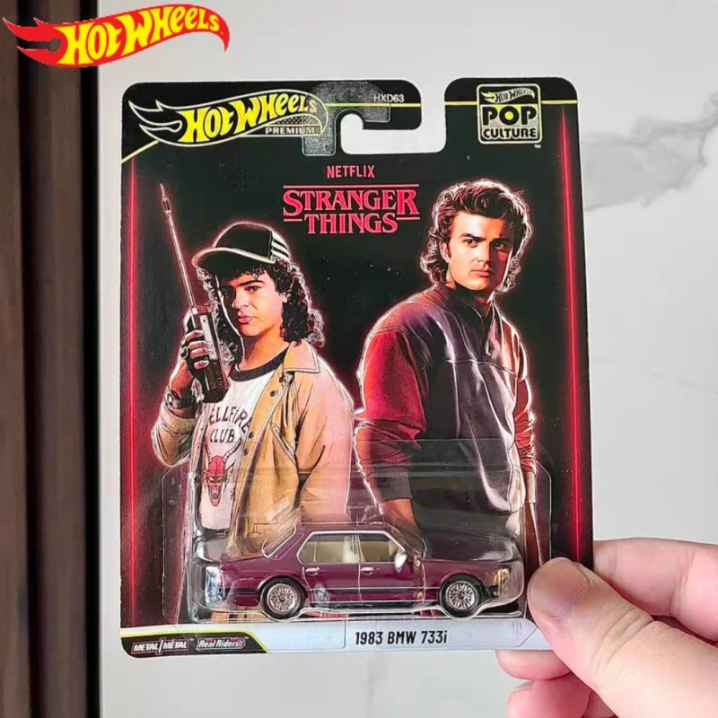 Nuevas Hot Wheels 1/64 entretenimiento cultura serie Nissan Skyline Stranger Things Bmw Lincoln aleación modelos de coches fundidos a presión regalos juguete