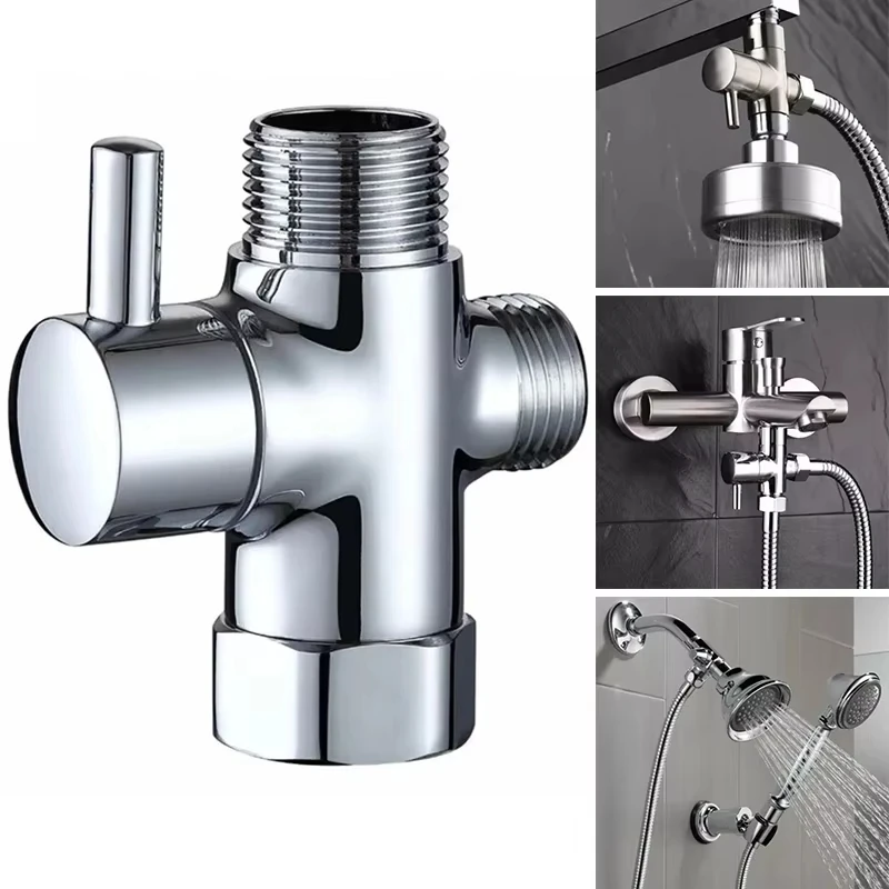 3 Way T-adapter Bath 1/2 Shower Head Mount Valve Diverter Converter For Toilet Bidet Shower Bathroom Kitchen