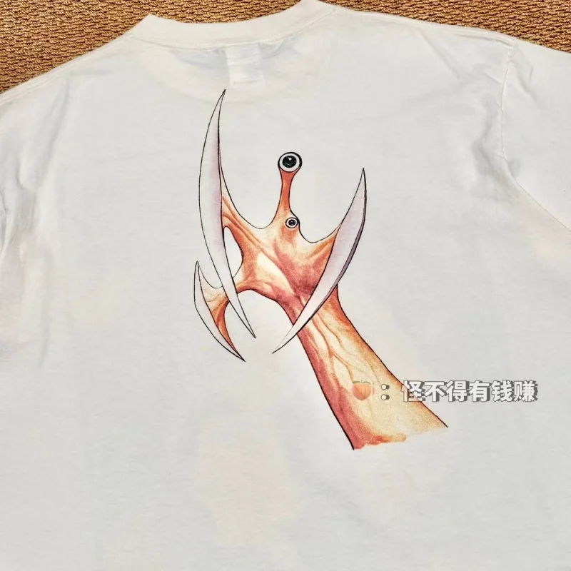 Authentic SAINT Off-White Printed Short-Sleeve Tee Hip-Hop Men's Women's Streetwear Summer Oversized Casual Tee