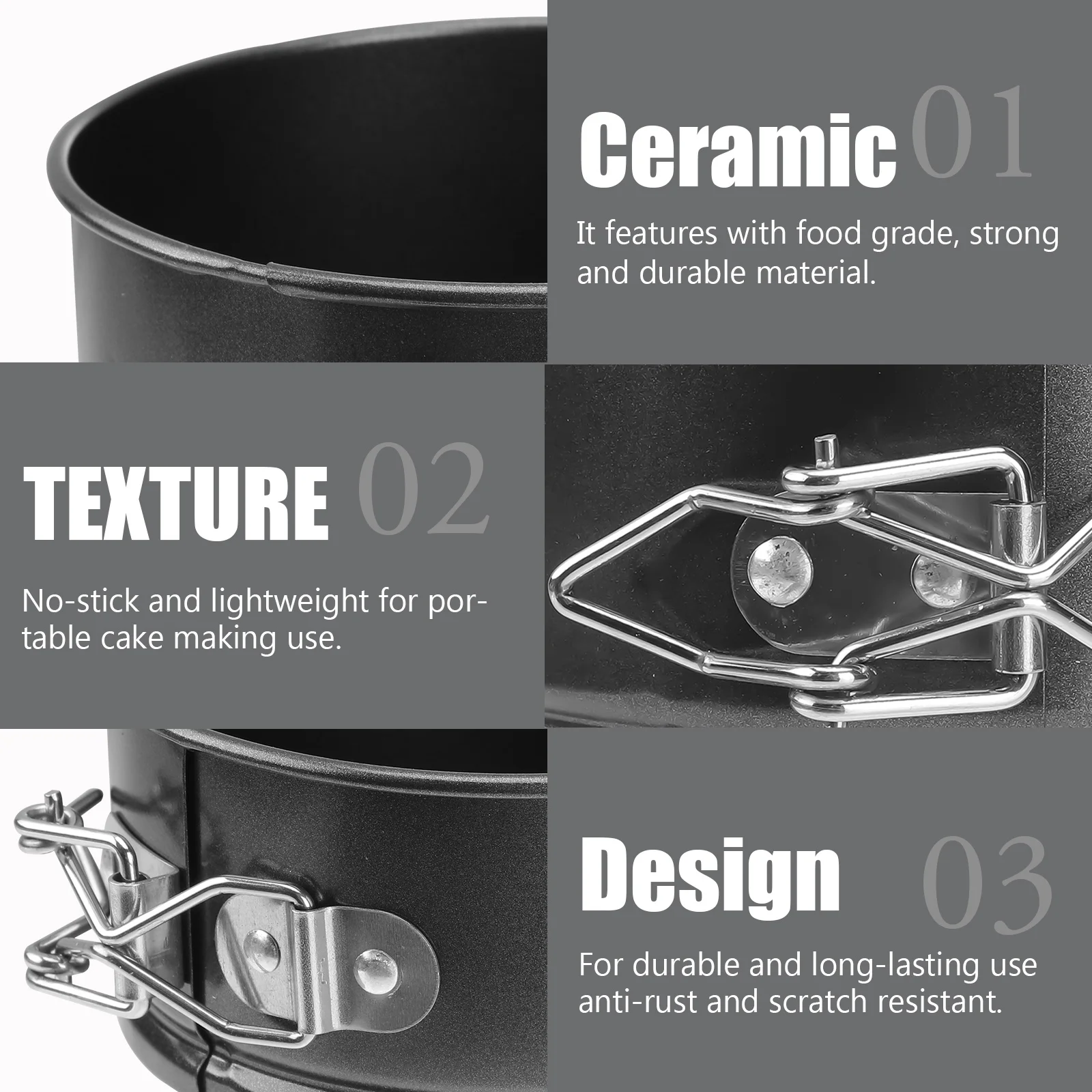 

4 Inches Non-Stick Cake Pan Removable Base High-Carbon Steel Anti-Rust Scratch-Resistant Easy Clean-Up Even Heating