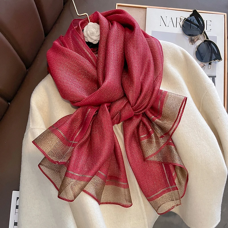 2023 Fashion Women Winter Warm Wool Scarf Shawl Luxury Solid Silk Embroidery Pashmina Design Lady Wraps Bufanda Headkerchief